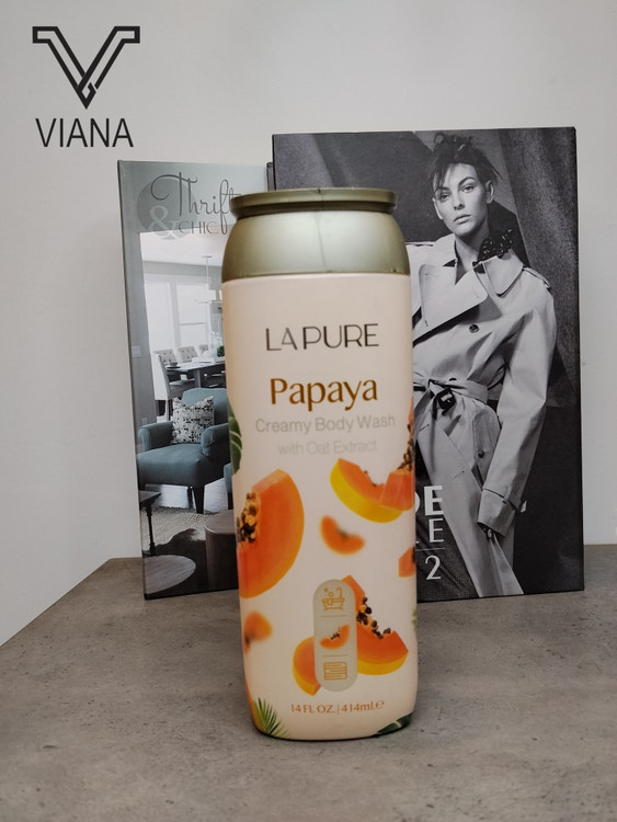 شامپو بدن کرمی لپیور مدل پاپایا Papaya Creamy Body Wash With Oat Extract Shampoo 414 ML