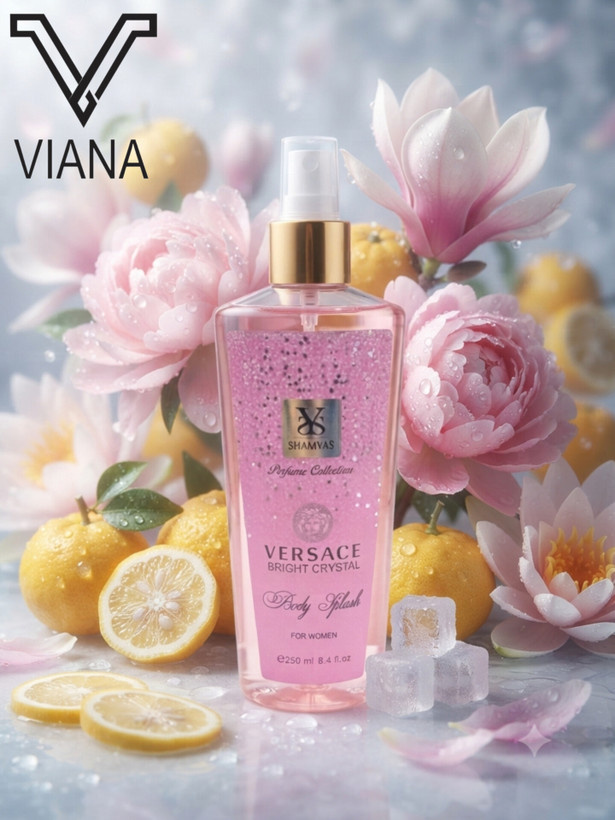 بادی اسپلش زنانه شمیاس مدل ورساچه برایت کریستال Versace Bright Crystal حجم 250 میلی لیتر