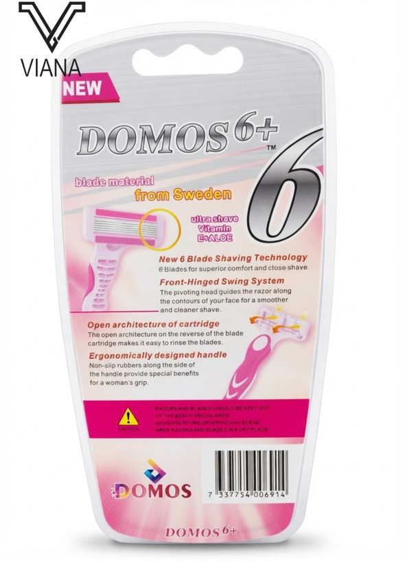 خودتراش 6 لبه زنانه دوموس مدل + Domos 6 بسته 3 عددی
